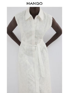 Mango | Autumn Winter A-Line Embroidered Belt Dress