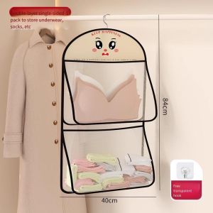40x84cm Clothes Storage Bag Hanging Organizer for Underwear Socks Multi Purpose Polyester Mesh Wardrobe Hanging Pockets