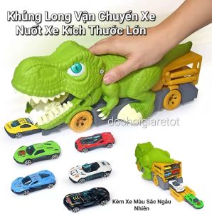 Đồ chơi khủng long bạo chúa táp nuốt xe ô tô kèm nhiều xe hợp kim kích thước LỚN cho bé
