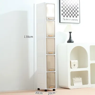 ZUANYAN | Slim Gap Storage Cabinet Kitchen Floor Standing Narrow Sideboard Spice Rack