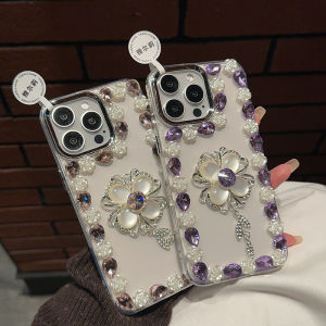 for Vivo V60 V50 V30 V40 Lite V27 Pro V29 X200 X100 X300 Pro Y17S Y100 Y03T Y18 Y28S Rhinestone Clover Phone Case Bling Bling