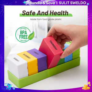 Rainbow 7 Days Pill Box Organizer Plastic Storage Box Container Portable Medicine Pills Case Weekly Pillbox Hat for Tablets New