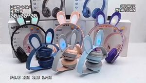 BB P47R CAT EARS HEADSET: Headphone Hf & LED BANDO BLUETOOTH
