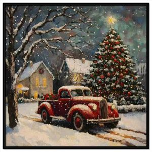 Tranh cây thông noel mùa đông.Tranh treo tường dán tường sơn dầu canvas trang trí. CGI-1809