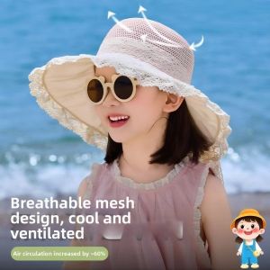 NAIFUNA | Childrens Straw Hat Lace Sun Protection