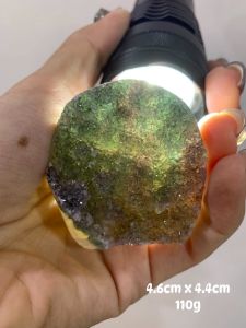 💜✨ 紫水晶砂糖晶体 ✨💜 💜 Sparkling Amethyst with Green Glow 💚Fully Polished | Natural Agate Back ✨