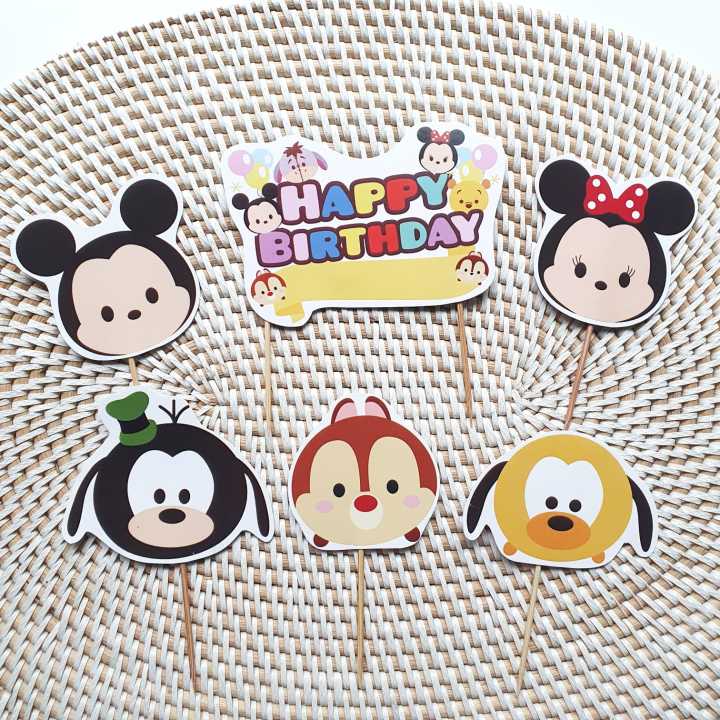 SK Tsum Tsum Disney Birthday Cake Topper Cupcake Pudding 1 set