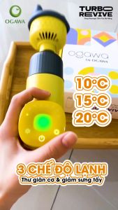 OGAWA TURBO REVIVE Electric Handheld Massage Gun - Numbing & Cooling Therapy TouchPad Control USB-C Charging