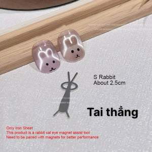 Nam châm hơ sơn gel mắt mèo tạo hình tai thỏ tai mèo dễ thương