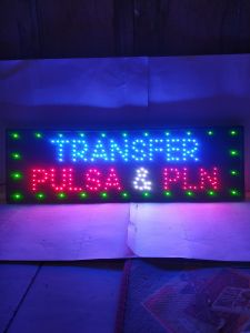lampu led sign transfer pulsa& pln