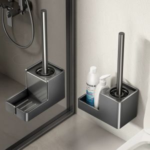 Luxury Wall-Mounted Bathroom Storage Rack and Toilet Brush