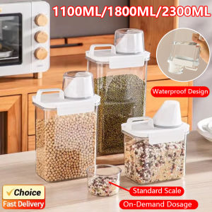 1100/1800/2300ML Airtight Laundry Detergent Dispenser Powder Storage Box Clear Washing Powder Liquid Container with Lids Jar