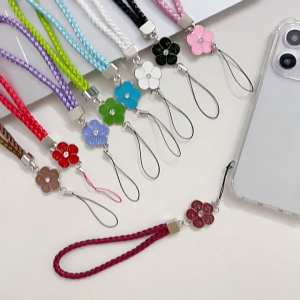 Satu Keluarga Gantungan Hp Tali Anyaman Motif Bunga C1308 Tali Lanyard Hp Pendek Aesthetic Universal