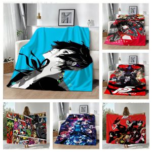Bandai | Game P-Persona-a 3 4 5 Royal Anima 3D Flannel Blanket Soft Throw Blanket Art For Home Decor Bedroom Bed Sofa Picnic Fans Gift
