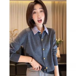 WANGGONGZHU | French Style Wool Knitted Sweater Womens Autumn Winter Fashion Design Sensation Small Audience Inner Wear Maturity Light