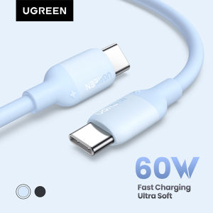 UGREEN PD 60W USB-C to USB-C Cable 3A Type C Silicone Charging Cord for iPhone 15 Pro Max iPhone 15 Plus ipad Pro 2022 iPad pro Apple MacBook Air MacBook Pro SAMSUNG S22 Ultra S23 S22 Huawei Matebook iPad Pro 2022 Chromebook Pixel