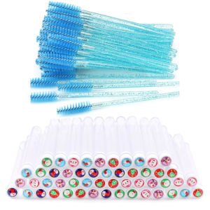 หลอดแปรงปัดขนตาคริสต์มาสแบบใช้ซ้ำได้ 100/50 ชิ้น แปรงปัดคิ้ว แปรงมาสคาร่า หลอดเก็บป้องกันฝุ่น อุปกรณ์แต่งหน้า