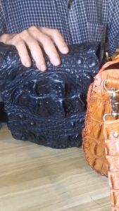 Very Nice Shoulder Bag Made From Crocodile Leather