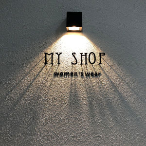 Square LED Outdoor Wall Lamp Waterproof Clothing Store Entrance Signboard Shop Frontage Light Nordic Style Aluminum Body Glass Shade