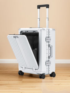 Kingsley Aluminum Frame Front Opening Computer Luggage 20 Inch Boarding Box Men Women Travel Suitcase Fashion Hardshell TSA Lock