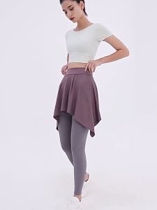 Women Sports Skirted Leggings Yoga Skirts Spandex Gym Sports Half-length One-piece Sports Yoga Skirt for Women Running Hip-Hiding Fitness Outer Wear Skirts Hip-covering Latin Dance Skirt