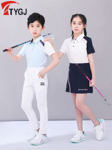 Quick Dry Polo Shirt Short Sleeve Childrens Golf Sports Clothing Flip Collar Top for Kids Summer Fitness Fan Goods