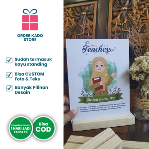 Kado Hadiah Hari Guru Perempuan Laki-Laki Kenang Kenangan TEACHERS DAY Custom Murah FS-TA011