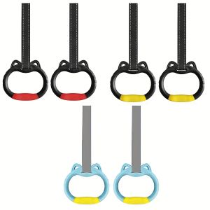 Gymnastics Rings Set Pull Up Rings with Straps Playground Home Exercise Gym Rings with Drawstring Bag for Exercise