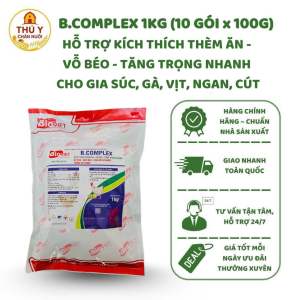 B.COMPLEX BIOVIET 1KG (10 Gói x 100g) Hỗ Trợ Kích Thích Thèm Ăn Vỗ Béo Tăng Trọng Nhanh Cho Heo Gà Vịt