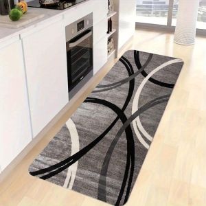 VIKAMA Minimalist Geometric Rug Durable Slip-Resistant Water-Absorbent Kitchen Living Room Foyer Balcony Rug Home Decor