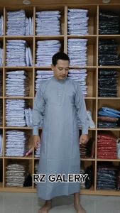 jubah pria premium lengan panjang bahan katun / gamis pria