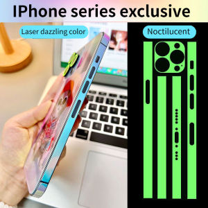 1Set Luminous Edge Film Phone Frame Protective Sticker For iPhone 16 16e 15 14 13 12 Mini Plus Pro Max Side Skin Anti-Scratch Border Protector
