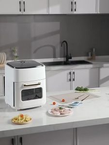 หม้อทอดไร้น้ํามัน Air fryer ใช้ในครัวเรือน มัลติฟังก์ชั่น 10L ความจุขนาดใหญ่ ระบบสัมผัสอัจฉริยะ หม้อทอด หม้อทอดไฟฟ้า