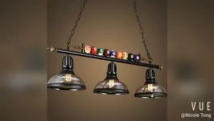 SUPERSS Creative Nordic billiard table chandelier Attic decoration Home light retro industrial chandelier Gifts LED light Restaurant Bar Cafe Club clothing Glass chandelier