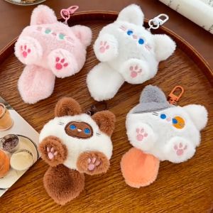 Bestella💗Gantungan Kunci Kucing Ekor Panjang yang Lucu Liontin Boneka Mewah Liontin Ransel Hadiah Sahabat