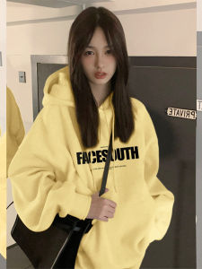 สไตล์อเมริกัน ผ้าขนแกะ เรียงราย หนาขึ้น เสื้อฮู้ด ผู้หญิง ฤดูใบไม้ร่วง ฤดูหนาว เทรนด์ใหม่ หลวม เสื้อแจ๊กเก็ตสไตล์ขี้เกียจ สตรีทแวร์