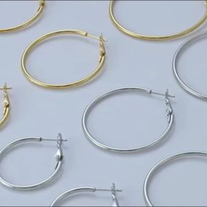 30/40/50mm Fashion Gold/Steel Color Large Hoop Earrings Fashion Jewelry Stainless Steel Womens Earrings Gift for Women/Girls