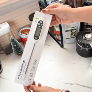 Thejoyful เครื่องวัดอุณหภูมิอาหาร ที่วัดอุณหภูมิอาหาร วัดอุณหภูมิน้ำ นม บาร์บีคิว Food Thermometer ทนร้อน -50 ถึง 300องศา แบบดิจิตอล หน้าจอ LCD