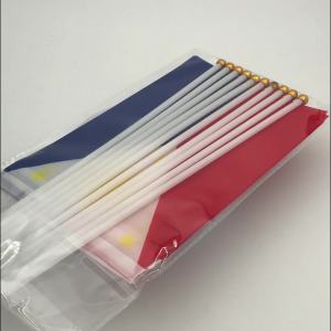 8x5in Small Philippine Flag with Stick Philippine Hand Waving Flag Bandila Watawat ng Ph Flag 10Pcs