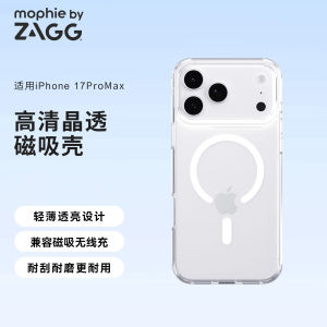 ZAGG Crystal Transparent Full Cover Magnetic Wireless Charging Phone Case for  16Pro Max 17Promax Anti-Fall Anti-Slip Simple Style
