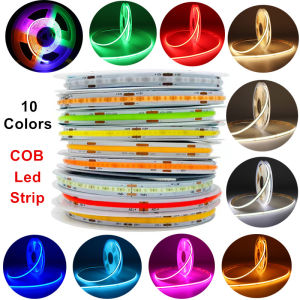 Angelila DC12V 24V COB LED Strip Light 5m lampu bilik 10m Flexible Led Tape Light 480leds/m lampu siling