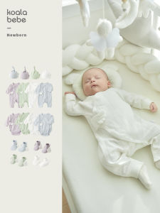 ชุดคล้องไหล่ผ้าฝ้ายลายกบ Kola Nose Angel Arrival Classic Bestseller เสื้อผ้าเด็กใหม่ฤดูใบไม้ร่วง/ฤดูหนาวพร้อมพัดลมขนาดเล็ก