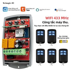 Đa Năng Tuya WiFi Thông Minh Nhà Để Xe Mở Cửa 433 MHz 2CH Điều Khiển Từ Xa Đầu Thu Tương Thích Với 12V 24V 220V Cổng
