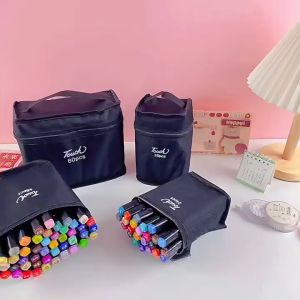 TOUCH Spidol Dual Side Fine Art Marker 24/30/48/60/80 PCS Dengan Tas Penyimpanan