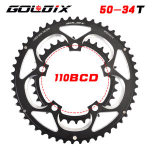 GOLDIX 50T/34T 110BCD Hợp Kim Nhôm Siêu Nhẹ Chainring Cho Xe Đạp Đường Bộ Tương Thích Với SRAM FSA Đôi Vòng Xe Đạp Chainwheel Tấm 9/10/11S