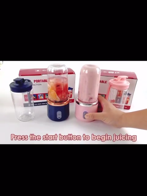 Tefal 400ML  2Cup Electric fruit juicer blender juice mixer mini Wireless Portable household USB Charging 6 Blade gift juice cup