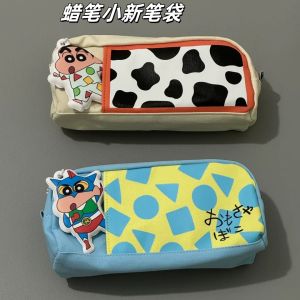 Large Capacity Cartoon Canvas Storage Bag New Style Crayons Stationery Box Simple Design Pencil Case High Aesthetic Value