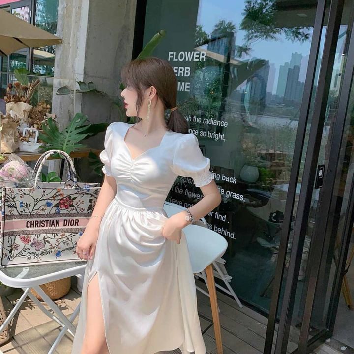 dress satin korea Korean Satin Dress  Sweetie Peach