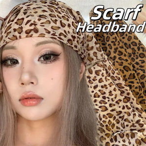 5PCS Y2K INS Triangle Headscarf: Retro Leopard Print & Elegant Silk Scarf