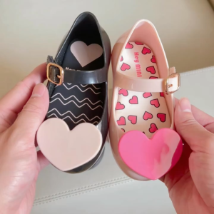 New Kids Heart Design Flat Jelly Shoes Sandals